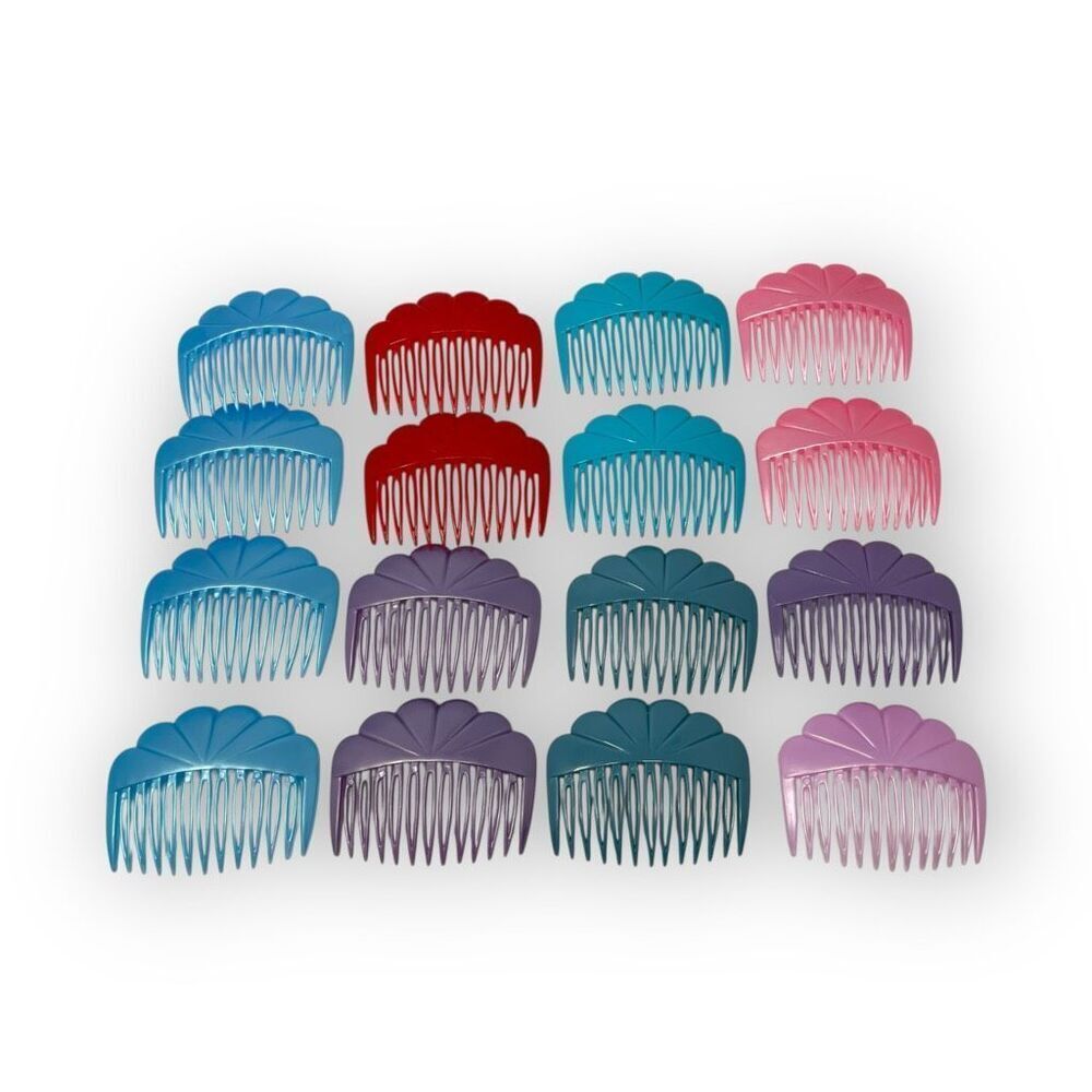 Set of 16 Vintage Small Tuck Hair Side Combs Hair Accessories Made in Hong Kong